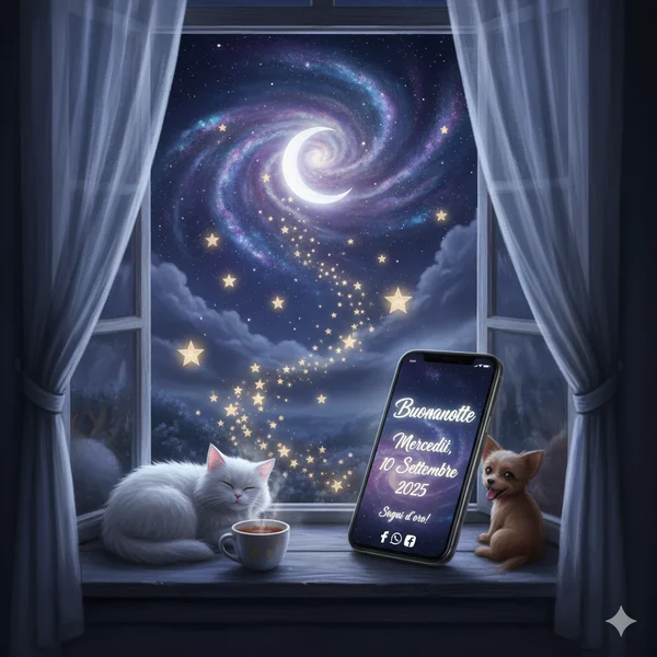 Immagine di copertina per: Buonanotte mercoledì 10 settembre 2025: immagini e frasi